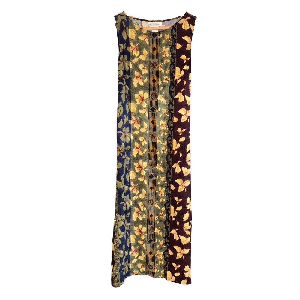 Vintage Y2K 90s Floral Tie Back Jumper Dress Petite Small Dark Fairy Festival